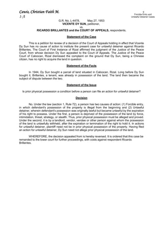 Ejectment Case Ejectment Case Digests | DOC