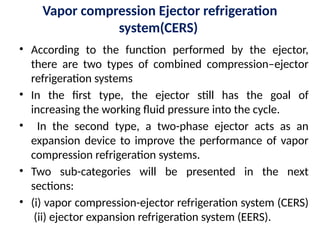 Ejector Refrigeration System, types , advantages and Application | PPTX