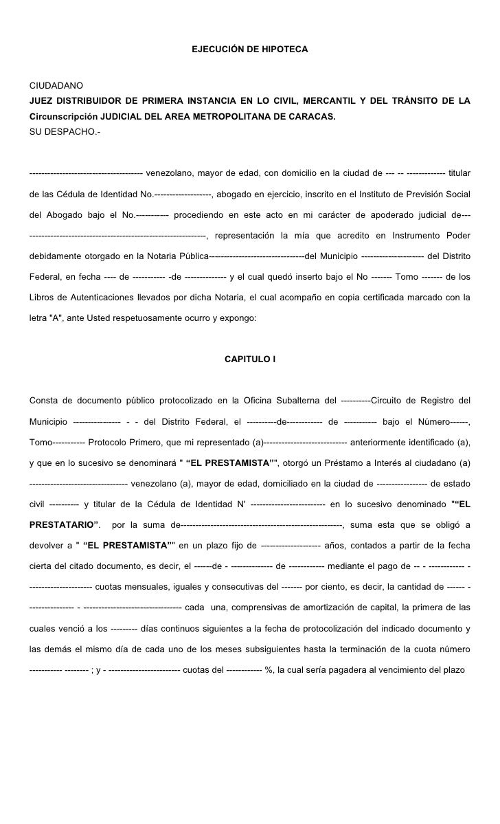 Ejecución de hipoteca Ejecución de hipoteca