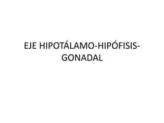 EJE HIPOTÁLAMO-HIPÓFISIS-
GONADAL
 