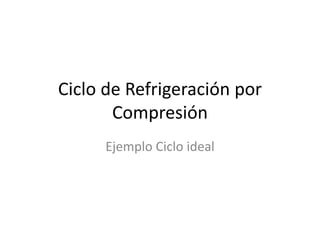 Ciclo de Refrigeración por
Compresión
Ejemplo Ciclo ideal
 