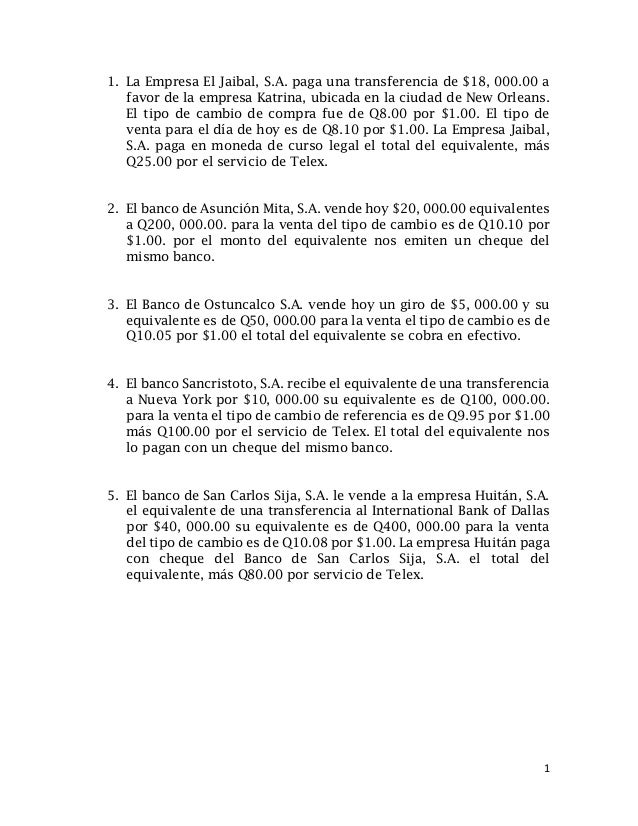 Ejemplos de compra y venta de divisas en forex