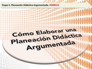 Etapa 4. Planeación Didáctica Argumentada. RÚBRICA.
 