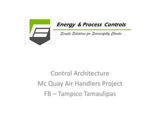 Control Architecture
Mc Quay Air Handlers Project
FB – Tampico Tamaulipas

 