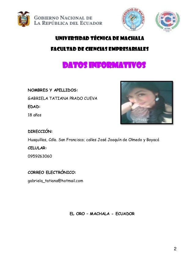 Ejemplo de caratula