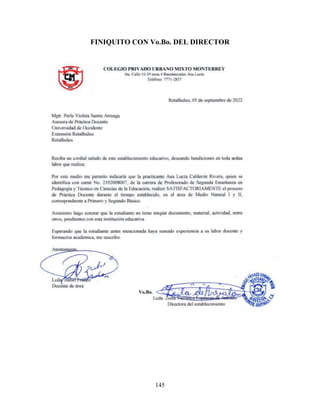 145
FINIQUITO CON Vo.Bo. DEL DIRECTOR
 