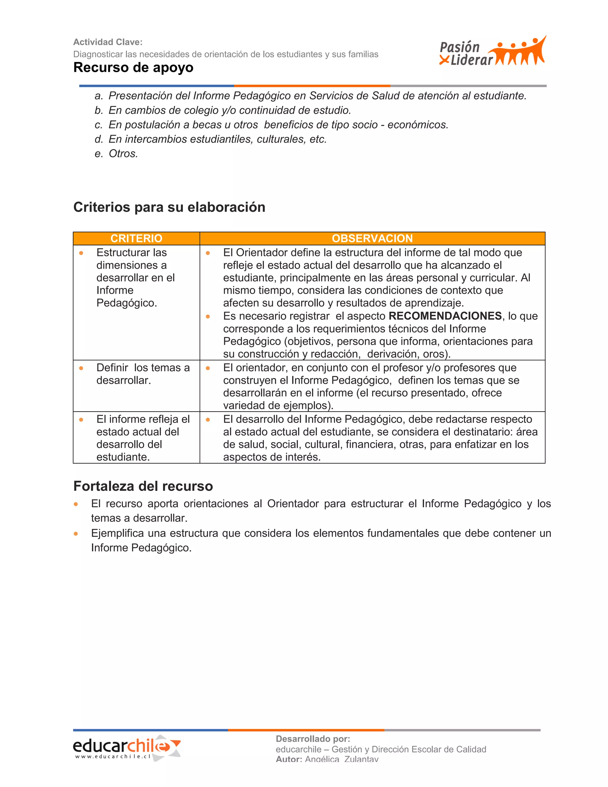 Ejemplo de informe pedagógico | PDF
