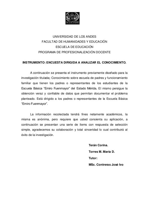Instrumento de Validación para Encuestas de Investigación ULA