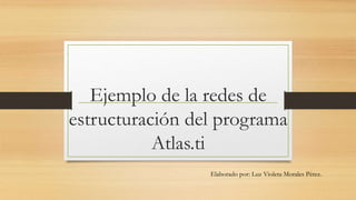 Ejemplo de la redes de
estructuración del programa
Atlas.ti
Elaborado por: Luz Violeta Morales Pérez.
 