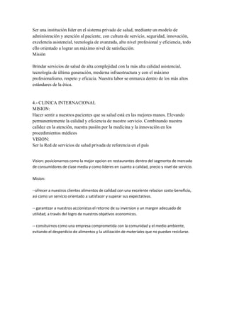Ejemplo de mision y vision | DOCX