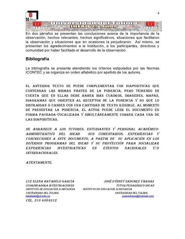 Ejemplo De Ponencia InvestigacióN Formativa