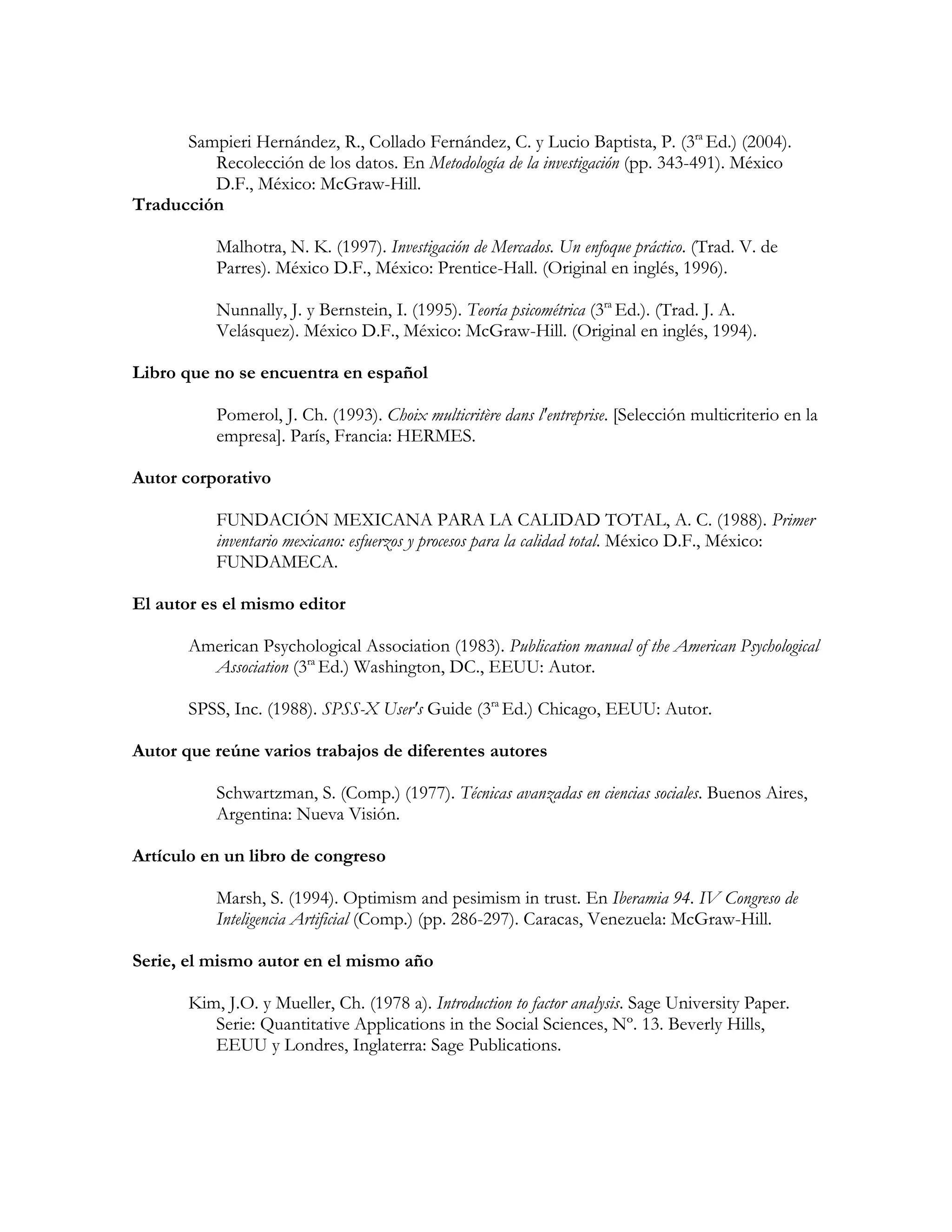 Refernius Ejemplo de referencias apa | PDF
