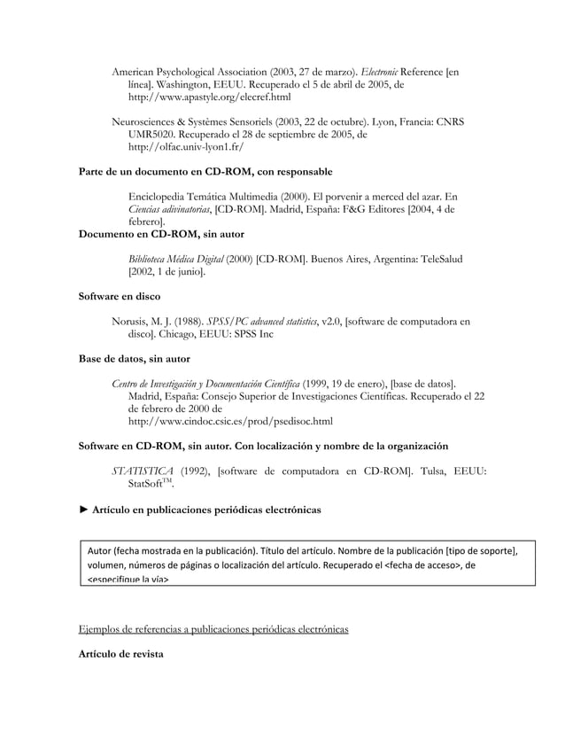 Refernius Ejemplo de referencias apa | PDF