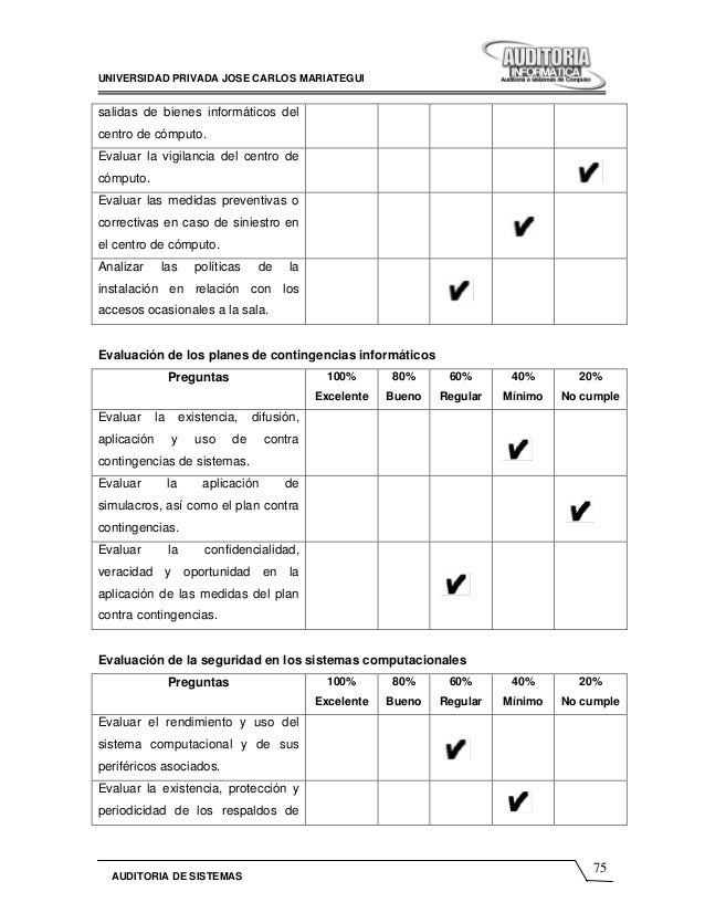 Ejemplo de una auditoria