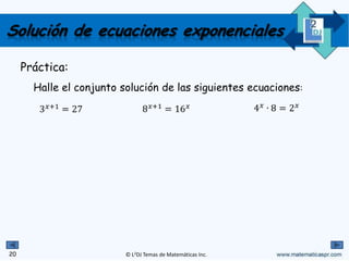 © L2DJ Temas de Matemáticas Inc.
Práctica
Buscar el Manual de práctica
Hacer los ejercicios de la página 4
19
 