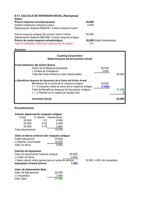 Ejemplo Inversion Inicial | XLS | Business Accounting & Finance | Business