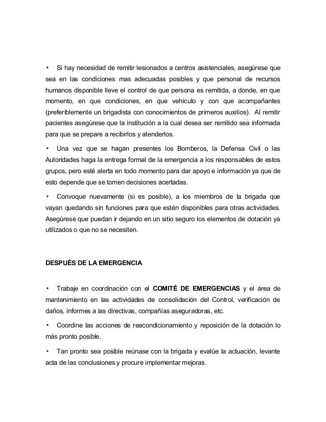 ejemplo plan de emergencia