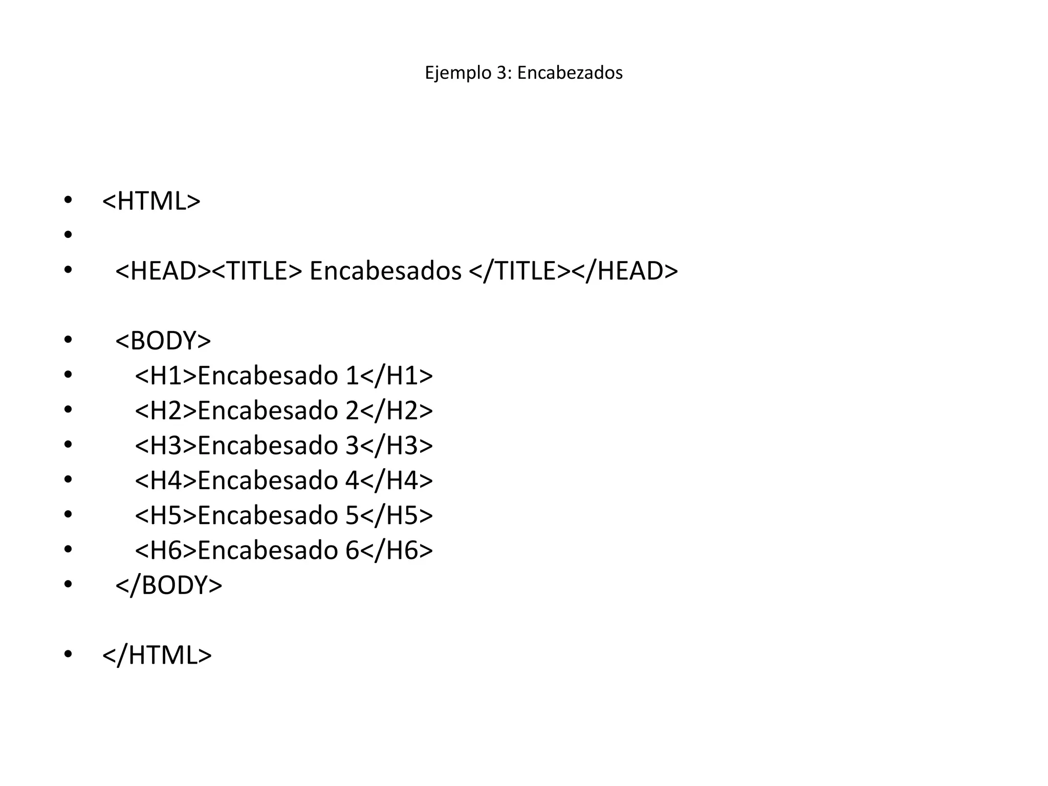 Ejemplos de HTML | PPTX
