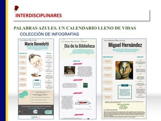 INTERDISCIPLINARES
PALABRAS AZULES. UN CALENDARIO LLENO DE VIDAS
COLECCIÓN DE INFOGRAFÍAS
 