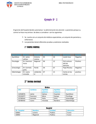 Ejemplos base de datos
