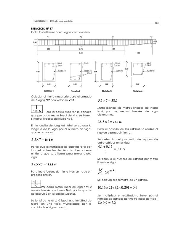 Ejemplos De Calculo De Materiales