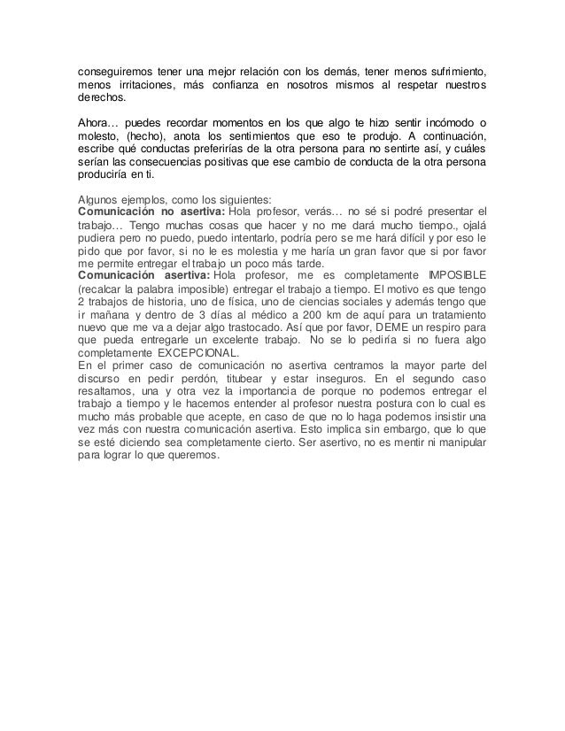 Ejemplos De Comunicacion Asertiva