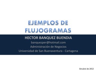 HECTOR BANQUEZ BUENDIA
         banquezper@hotmail.com
         Administración de Negocios
Universidad de San Buenaventura - Cartagena




                                              Octubre de 2012
 
