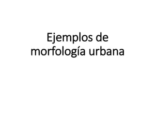 Ejemplos de
morfología urbana
 