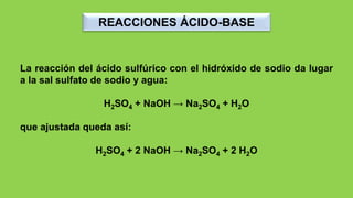 Ejecutante azúcar periscopio Ejemplos de reacciones ácido base y ajustes