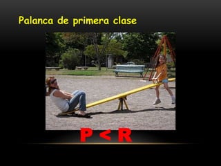 Palanca de primera clase
P < R
 