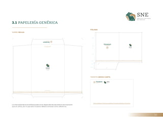 31
3.1 PAPELERÍA GENÉRICA
SOBRE BOLSA
FÓLDER
TARJETA MEDIA CARTA
La intensidad de la tonalidad puede variar dependiendo de...