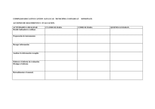 Ejemplos Plan De Convivencia