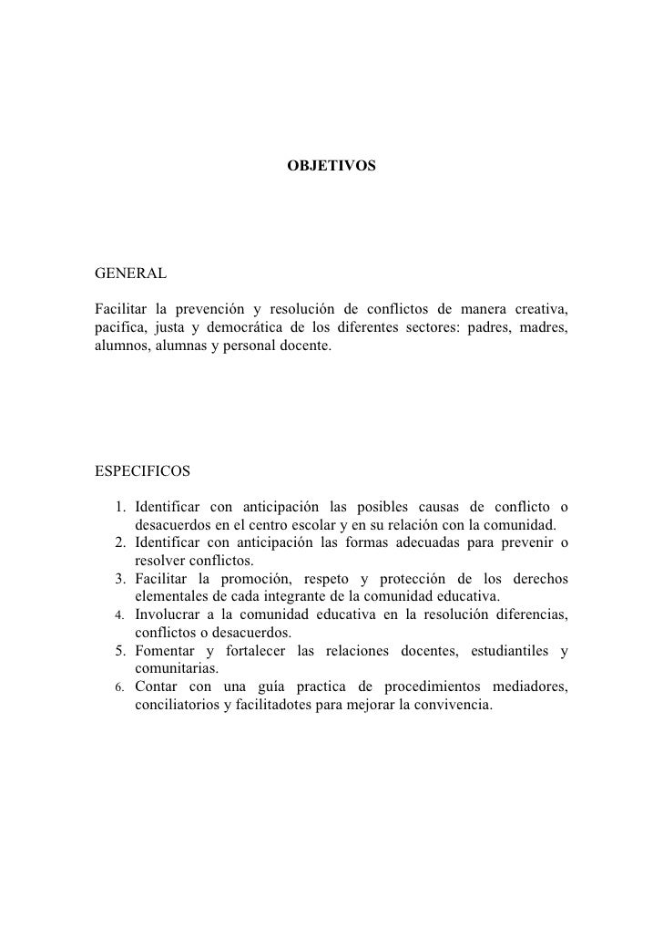 Ejemplos Plan De Convivencia