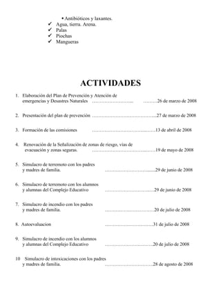 Ejemplos Plan De Preteccion Escolar