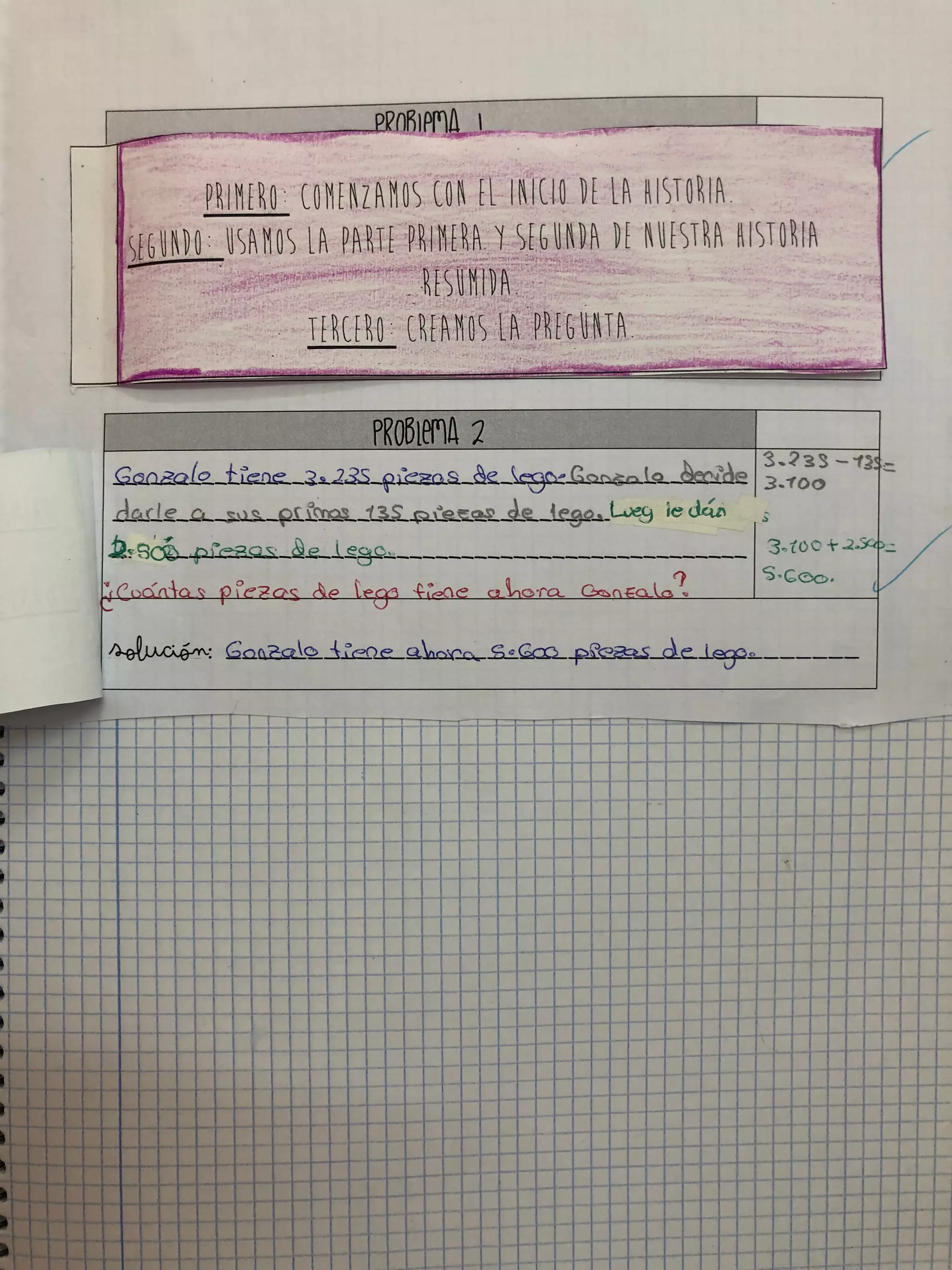 Ejemplos problemas que recogen una historia