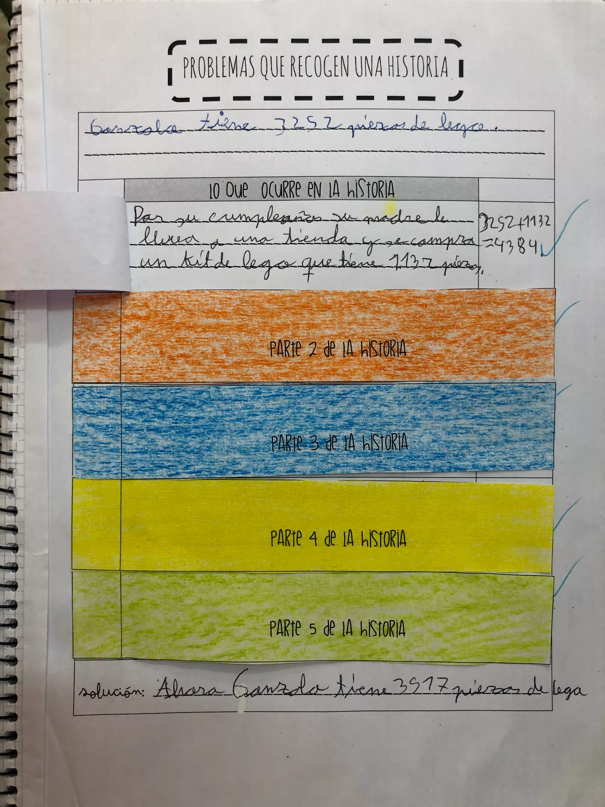 Ejemplos problemas que recogen una historia