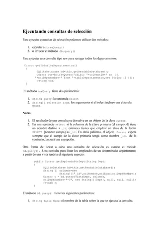 Ejemplo Base de Datos SQLite (Android) | PDF