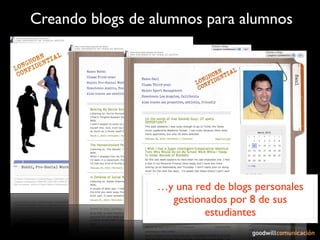 Creando blogs de alumnos para alumnos




                 …y una red de blogs personales
                   gestionados p...