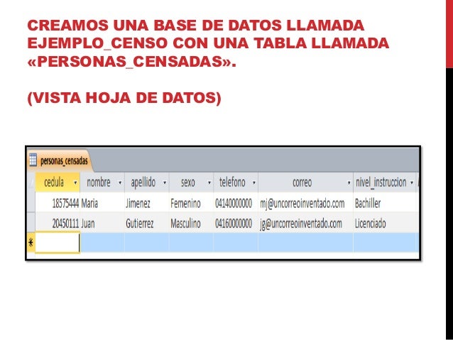 Descargar Una Base De Datos En Access Hecha