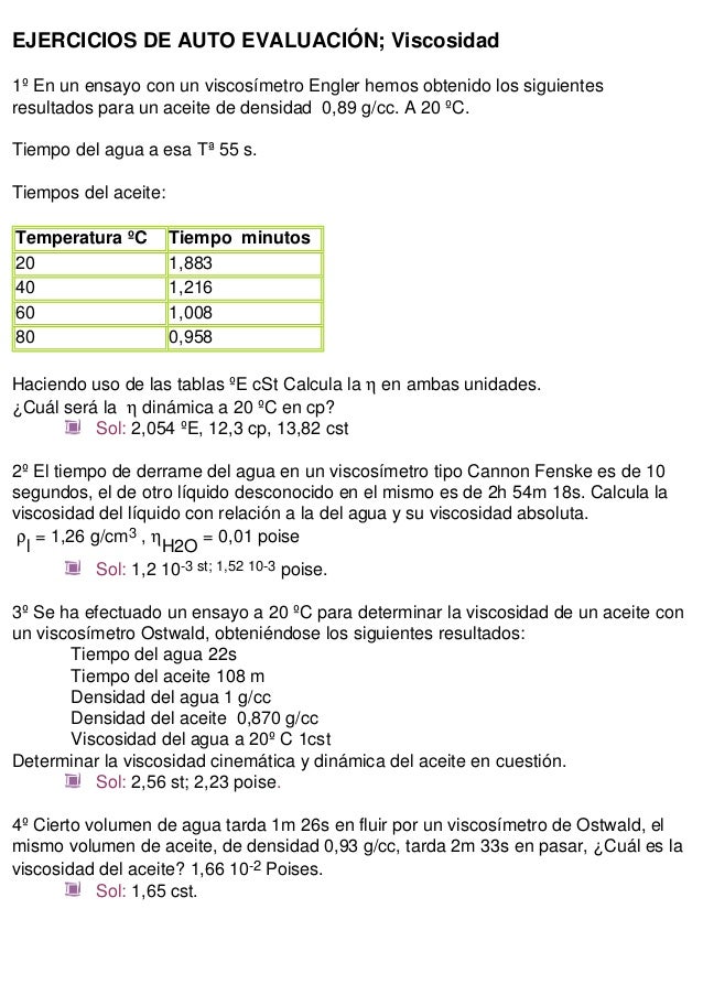 Viscosidad cinemática del aceite