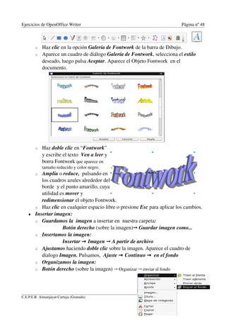 Ejercicios de open office writer | PDF