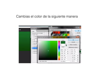 Cambias el color de la siguiente manera
 