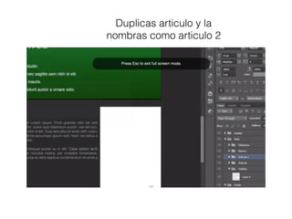 Duplicas articulo y la
nombras como articulo 2
 