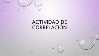 ACTIVIDAD DE
CORRELACIÓN
 