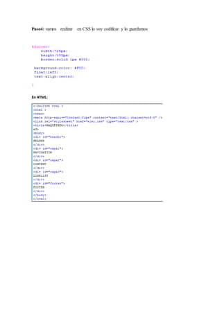 Ejercicio 1 maquete utilizando css externo. | DOCX