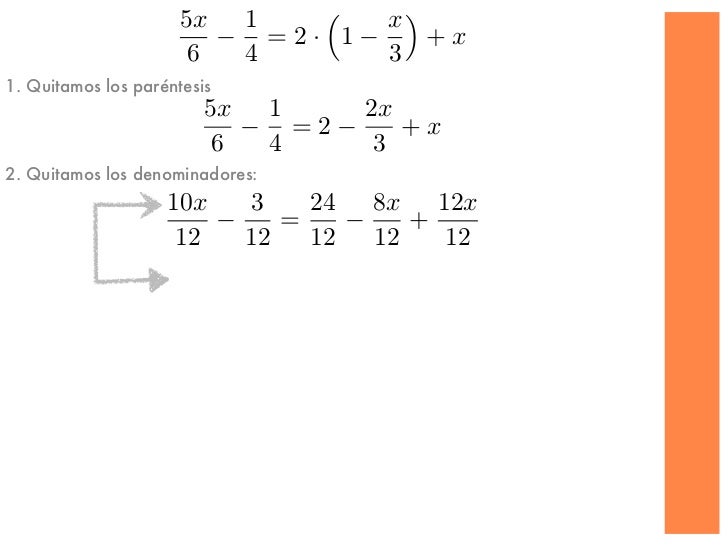 Ecuaciones lineales con una incógnita