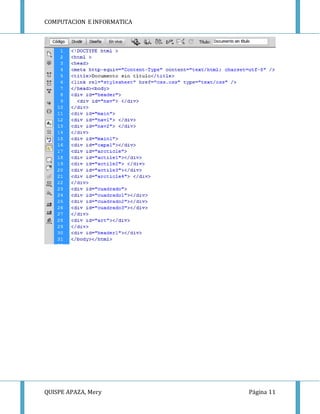 COMPUTACION E INFORMATICA
QUISPE APAZA, Mery Página 11
 
