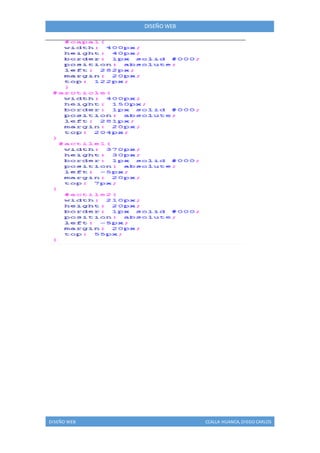 DISEÑO WEB CCALLA HUANCA, DIEGO CARLOS
DISEÑO WEB
 
