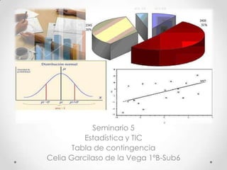Seminario 5
          Estadística y TIC
       Tabla de contingencia
Celia Garcilaso de la Vega 1ºB-Sub6
 