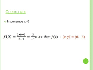 CEROS EN X
Imponemos x=0